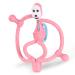 Vicloon bite ring baby baby biting toys monkey bite ring made of silicone bpa-free stimulated and massaged wound gums baby tooth aid from 3 months pink monkeys-pink