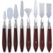 8 Pack Stainless Steel Painting Knife Set with Wood Handle - Professional Palette Knives Spatula for Oil Paint Canvas Artists Beginners - Buy Online on GoSupps.com