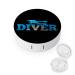 Scuba Diver Round Case For Contact Lens Kit Storage Box with Mirror Printed