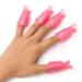 HiMo 10PC Plastic Acrylic Nail Art Soak Off Cap Clip UV Gel Polish Remover Wrap Tool (Pink)