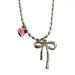 OralGos Vintage Heart Bow Pendant Necklace Cute Choker Pearl Collar Fashion Clavicle Chain