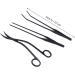 PopetPop Aquarium Cleaning Tools - 3-Piece Stainless Steel Scissor & Tweezer Set for Plants - Premium Quality Substrate Tweezers in Black - Buy Online on GoSupps.com