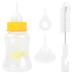 Breeding bottle puppy dogs milk bottle PET 60ml and 150ml silicone small baby bottle set for cat feeding tool with replacement mini nipple for pets (large yellow)