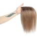 GULALUUK Real Human Hair Topper for Thinning Hair - Ombre Light Brown/Dark Roots (10inch) - 120 Density Swiss Base Clip-in Topper - Buy Online on GoSupps.com