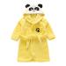 Miyanuby baby boys girl bathrobe soft flannel long arm animal hoodie morning mantle nightwear homewear for children baby boy girls gift 2-3 years panda yellow