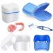 Presses storage box prosthesis box dentistry case prostheses container for incorrect teeth storage cleaning for orthodontic box braces box+ prostheses cleaner brushes blue