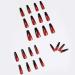 Outyua Halloween Red Black Press On Nails - Ombre Coffin Acrylic Designs for Women & Girls | 24Pcs Long Fake Nails - Buy Online on GoSupps.com