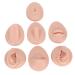 7PC Soft Silicone Body Part Model, Human Ear Mouth Eye Tongue Belly Button Navel Model Display Puncture Display Simulation for Jewelry Display Teaching Tool Novice Piercer (Medium Fleshcolor)