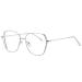 KDOQ Oversized Polygon Double Pole Anti Blue Light Blocking Glasses for Women and Men Ultra Light Alloy Eyeglasses Frame Silver