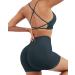 SUUKSESS Women Seamless Workout Set | High Waist Booty Shorts & Strappy Sports Bra | Deep Green | Size 2-4 - Buy Online on GoSupps.com