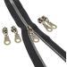 5 Yards Metallic Nylon Coil Zippers with Antique Brass Teeth and Pulls Sliders - DIY Sewing Crafts - SHUNLI Antique Brass-Black - Buy Online on GoSupps.com