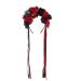 amangul Goth Flower Crowns For Women Gothic Skull Headband Halloween Headband Goth l Headband Day Of the Dead Headband(Black Red)