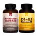 Natural Rhythm Magnesium Taurate 120 Capsules + Vitamin D3 + K2 (MK7) 30 Capsules Bundle