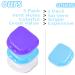 Orthodontic Retainer Case 3 Pack - Vent Holes, Snap Lock - Blue/Purple/White - Denture Holder - Buy Online on GoSupps.com