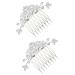 Beaupretty Bride Wedding Hair Comb bangs flower hair side hair bridal side hair clip pearl bridal side combs bride bride headdress bridesmaid Bar mitzvah wedding Flower Side Comb