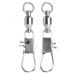 AMYSPORTS Stainless Steel Fishing Swivel Snap Ball Bearing Snap Swivels Fishing High Strength Saltwater Swivels Snaps Interlock Fishing Tackle Swivel Fishing Line Connector size6 (98.5lb) 25 pcs