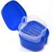Blashrd 2x Dark Blue Prostheses Suitcase | Portable False Teeth Storage Box with Sieve & Bath Box | Ideal Travel Solution - Buy Online on GoSupps.com
