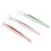 Eyelash tweezers 3-part false eyelash tweezers stainless steel tweezers smooth eyelash applicator tools for at home salon eyelash classic eyelashes false eyelashes