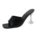 XTZYGLFD Fashion Summer Women Sandals Leather Texture Fish Mouth High Heel Solid Color Casual Sandals for Women Summer Black 7 UK