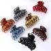 Yuanxue 7 Pcs Leopard Hair Jaw Clips 6.3cm x 4.5cm/2.5inch x 1.8inch Medium Plastic Hair Claw Double-layer Teeth Strong Hold Hair Clips for Girls and Women