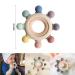 BPA Free Baby Teething Toy - Silicone Rudder with Wooden Ring - Soothes Teething Pain - Shower Gift for Boys and Girls - 8 Directions in Gray - Buy Online on GoSupps.com