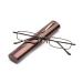 Metal Frame Portable Spring Hinge Reading Glasses Brown +3.5