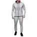 Hanxiulin men training suits long jogging suit men jogging suit sweatshirt pants autumn and winter leisure clothes leisure suit training suit house suit sweat jacket gray m