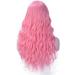 Woman With Long Mixed Brown Women Wig And Liu Haibo Heat-resistant Synthetic Wig 26 inch pink