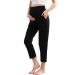 ZUMIY Maternity Lounge Pants Pregnancy Trousers Over The Belly Stretchy Activewear Maternity Clothes Sweatpants with Pockets L Black