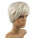 TIREOW Ladies Short White Wig | Fashionable Straight Hair Wig for Women & Girls - High-Quality Fiber - Buy Online on GoSupps.com