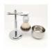 Crody simplicity men's rasier brush synthetic shaving brush with shaving bowl holder perfect razor-cream safety rasier brush set 2.9x6inchs Silver