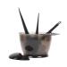 Lurrose Hair Dyeing Sets Hair Tinting Tools Hair Dyeing Kit Dyeing Bowl Earmuffs Brush for Salon Home 5 Pieces (Black)