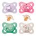 MAM Original // LATEX // Natural rubber latex pacifier 0-6 // Set of 4 // incl. 2 sterilized transport boxes