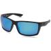 Costa Del Mar Men's Reefton Rectangular Sunglasses Blackout/Blue Mirrored Polarized-580g 64 Millimeters