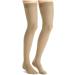 Women's Ultrasheer 30-40 mmHg Thigh High Support Socks | Extra Firm | Lace Silicone Top Band | Medium Size | Suntan Color | International Shipping - Buy Online on GoSupps.com