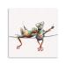 Canvas Frog Wall Art Decor: Side by Side Frogs with Glasses Art Bedroom Wall Art Laundry Room Decoration Inspirational Wall Art with Frame Easy to Hang (30 x 30 cm) 30x30CM Happy Frogs