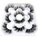 HBZGTLAD new 5 Pairs 25 mm 3d Mink Lashes Bulk Faux with Custom Natural Mink Lashes Pack Short Wholesales Natural False Eyelashes (QZ-09)