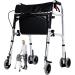 Rollator Walkers Rollators Standing Rehabilitation Elderly Crutches Crutches Four-Legged Stool Multifunctional Crutches Fracture Assist Elderly Walking Aid with Wheeled Crutches Portable Lofty