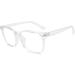 Blue Light Blocking Reading Glasses for Women & Men - Square Frame 1.25x Clear Eyeglasses - Buy Online on GoSupps.com