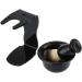 Yardwe Shaving Set | Black Shaving Brush Stand & Bowl | 3-Piece Organizer for Effortless Grooming - Buy Online on GoSupps.com