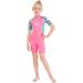 Wetsuit Kids Shorty 2.5MM Neoprene Thermal Diving Swimsuit for Boys and Girls - UV Protection Rash Guard for Youth - Pink Large - Buy Online on GoSupps.com