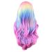pintoc Colorful Rainbow Wig European & American Cosplay Wig Ghost Festival Wig in the Fringe Simulation Scalp Ghost Festival Wig