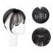 Bangs Clip in Bangs Mini Fringe Hairpiece Straight Clip in Forehead Topper with Wispy Bangs Extension Thin 3D Air Hair Bangs Invisible Seamless Straight Neat Bangs for Women Curved Bangs for Daily W 3D natural black