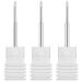 3 Pieces Safety Nail Drill Bits Grain-Shaped 3/32 Inch Drill Bit Cemented Carbide Nail Drill Silver Color Nail Cleaner Cuticle Remover for Electric Nail Drill Machine Nail Salon Manicure Pedicure Tool