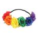 Gay Pride Headband Rainbow Flower Headband Rose Flower Headpiece Pride Hair Accessories for Pride Party Style 2 Headbands colorful 2