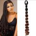 3x Generic Braids Extension Twists Braiding Crochet Hair Synthetic Hair Ombre Black-Dark Brown 50cm/20"
