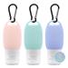 Veroyi Silicone Travel Bottles Leak Proof Squeezable Travel Tubes Set with Keychain Refillable Containers for Shampoo Lotion Soap (3 Packs)