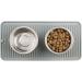 mDesign Small Square Pet Food and Water Bowl Mat - Waterproof Non-Slip Silicone Placemat for Dogs and Cats - Durable and Food Safe - Gray Linelle Collection - Buy Online on GoSupps.com