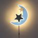 Wrming led wall lamp children's room moon with plug blue star children wall lamp with switch and cable 3 colors lamp children's room young girls room lamp decoration moon lamp blue