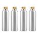 Zeoabsy 4 pieces 150 ml of empty round silver aluminum bottle with aluminum screw lid gold 150ml screw bottles made of aluminum for filling for cosmetics essences olar bathroom hotel travel 150ml gold